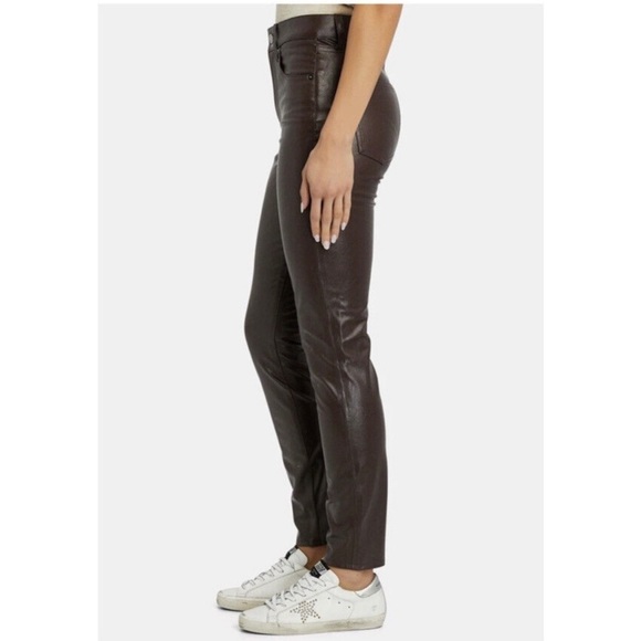 Veronica Beard Faux Leather Pants Women Brown Debbie High Rise Skinny 27/4 - Picture 3 of 7